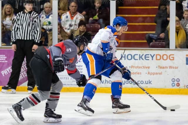 Martins Susters carries the puck on another Phantoms offensive move. Picture: Tom Scott