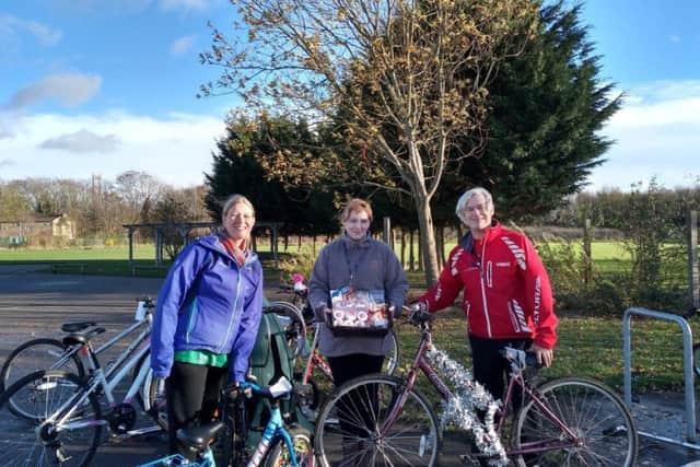 Gemma Hughes with Bike It officers