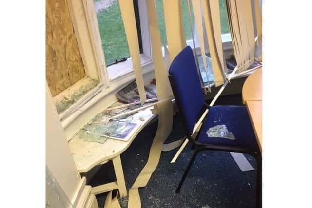 Damage caused by one of the break-ins at the trust's office
