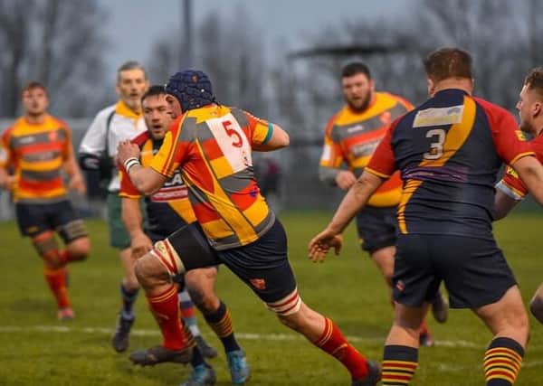 John Thompson on the run for Borough against Old Northamptonians. Picture: James DiGiorno
