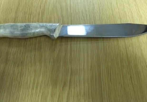 The knife recovered by police when Fernando Matias Facada was stopped