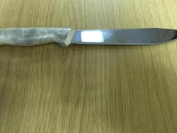 The knife recovered by police when Fernando Matias Facada was stopped
