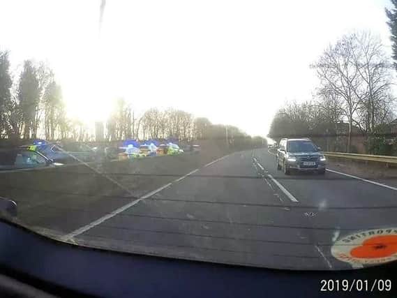 Police at the incident on the A47. Photo: Laura Neilson