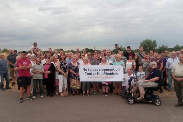 A protest at Tenter Hill Meadow