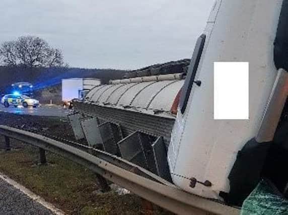 The scene of the crash on the A1: Photo: Highways England