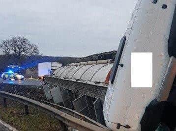 The scene of the crash on the A1: Photo: Highways England