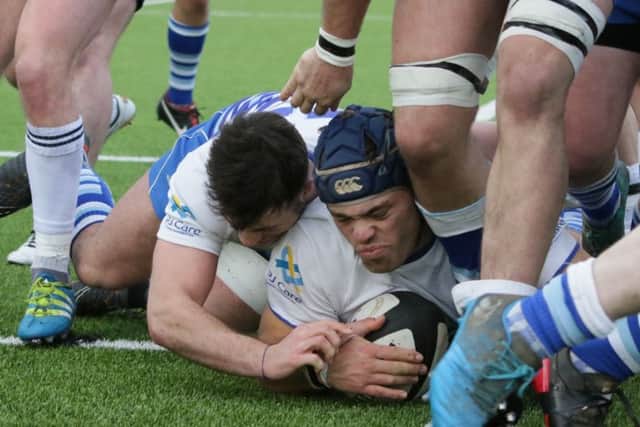 Christian Edbrooke scores for the Lions.