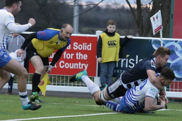 Nico Defeo dives over for a Lions try. Picture: Mick Sutterby