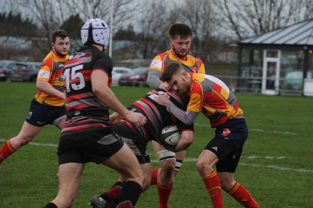 Action from today's Borough v Oundle game. Picture: David Lowndes