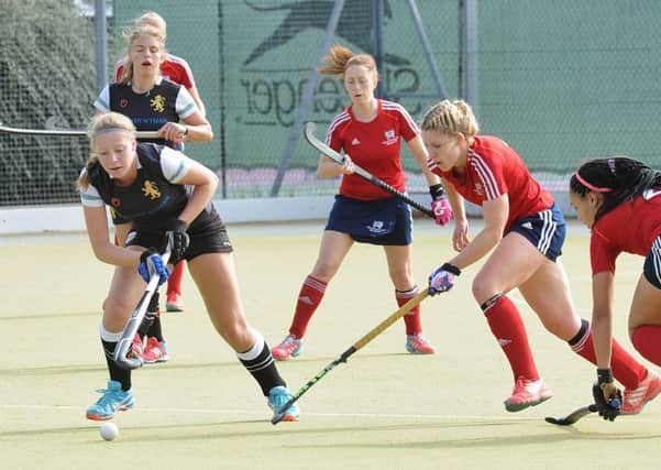 Anna Faux (centre, red) played well for City of Peterborough at Broxbourne.