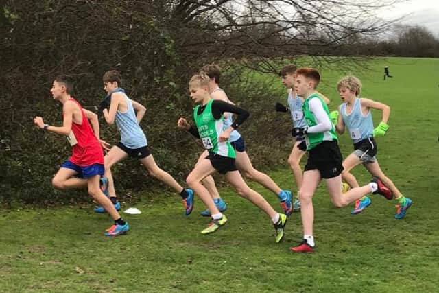 Action from the junior boys race.