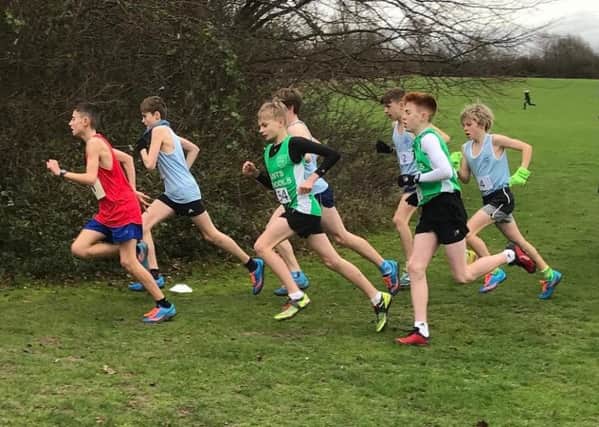 Action from the junior boys race.