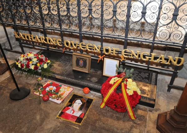 The tomb of  Katharine of Aragon at Peterborough Cathedral