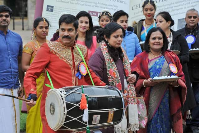 Diwali celebrations in the City Centre. 2018    procession from the Cathedral to the Guildhall EMN-181027-170459009