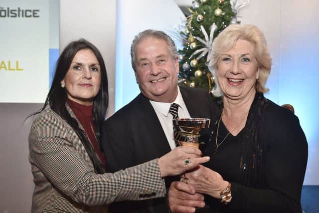 Peterborough Telegraph Pride in Peterborough Awards 2018. Solstice sponsor Mary Boyle with Lifetime Achievement winners John and Rosie Sandall. EMN-181112-003651009
