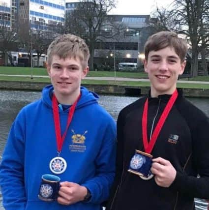 Ross Lamont and George Woodall with their pots.
