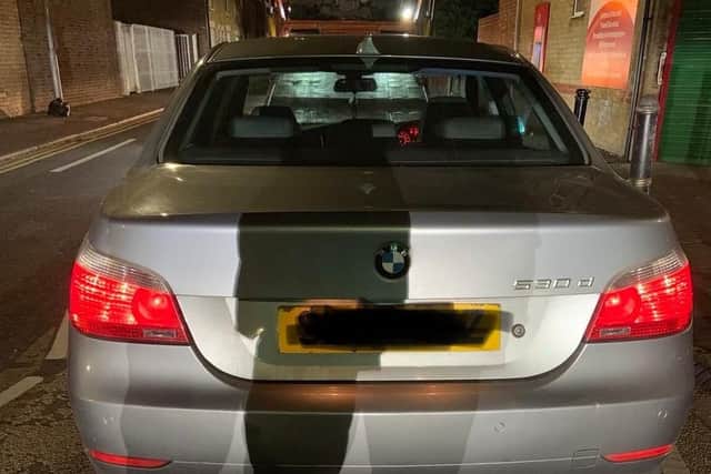 This one has insurance. To a made up address that the driver doesnt know...and showing he is 74 rather than his actual age of 24. Driver reported and vehicle seized