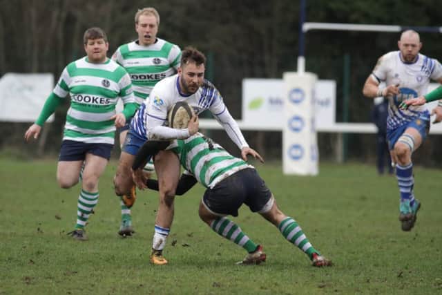 Ben Young launches an attack for the Lions. Picture: Mick Sutterby