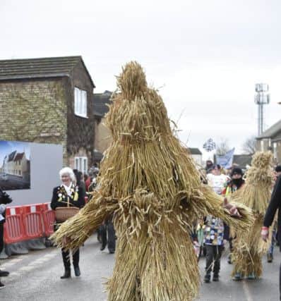 Straw Bear Festival at Whittlesey 2019 with Morris  Dancing in Market Street EMN-190119-121943009