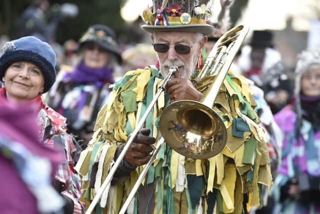 Straw Bear Festival at Whittlesey 2019 with Morris  Dancing in Market Street EMN-190119-121624009