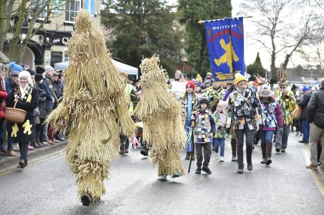 Straw Bear Festival at Whittlesey 2019 with Morris  Dancing in Market Street EMN-190119-121635009
