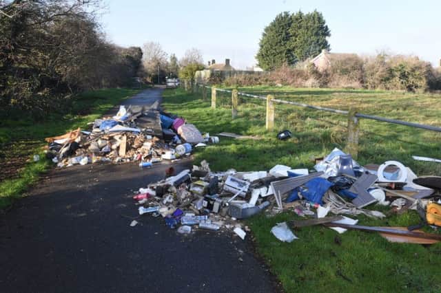 The fly tipped waste