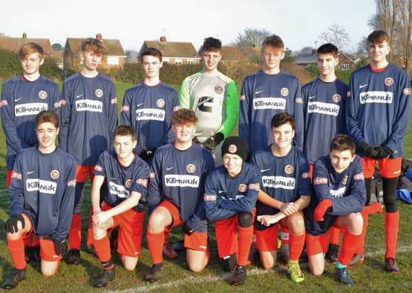 The Stamford Under 16 team beaten 7-2 by Netherton Hawks. They are from the left, back, Nick Henderson, Jacob Peel, Lewis Jacobs, Jacob Hulme, Charlie Weavers-Wright, Ed Chandler, Connor Gosnell, front,  Luke Stafford, Morgan Thompson, Syd Bailey, Will Wells, Oliver Booth and Jack Fowell.