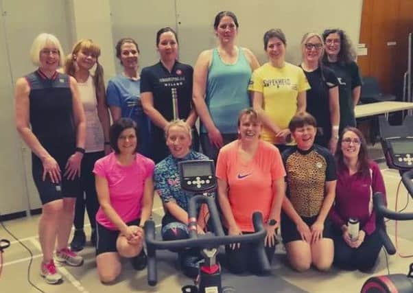 The ladies line-up  for the Wattbike racing night.