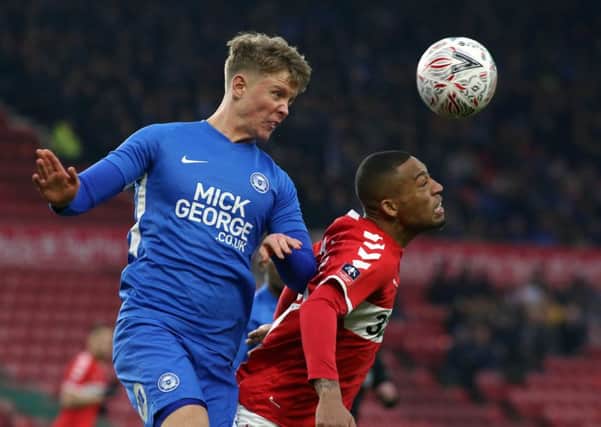 Mark O'Hara in action for  Peterborough United against Middlesbrough. Picture: Joe Dent