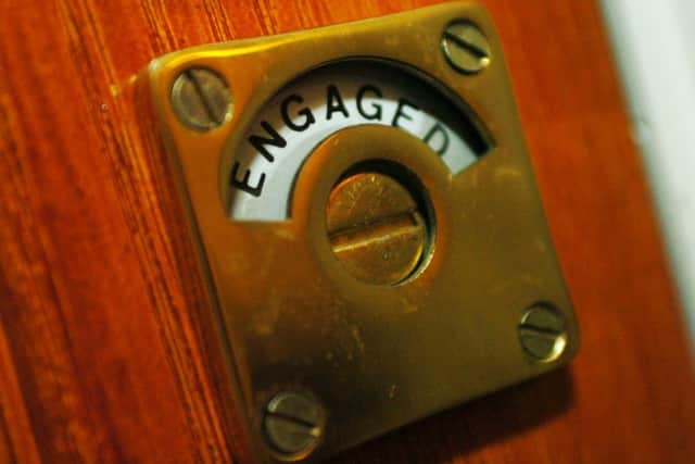 Engaged toilet.