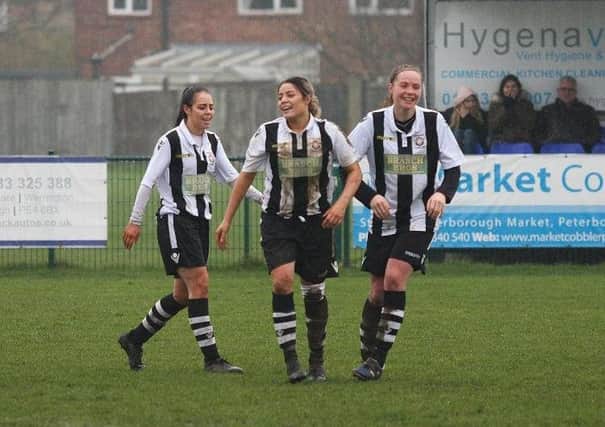 Katie Steward (left) and sister Cassie (centre) scored the Northern Star goals.
