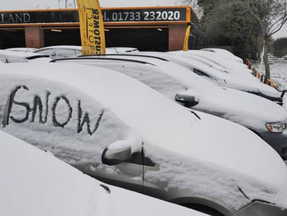 Snow in Peterborough during 2018