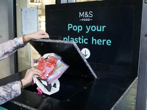 The M&S plastics recycling point at its Peterborough store.