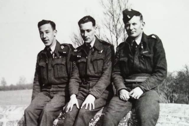 Pilot Alex Brown, gunner Harry Barnard and bomb aimer David Badcock