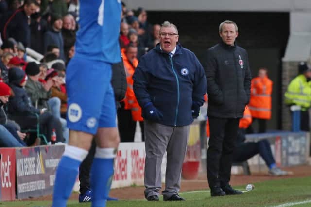 Posh manager Steve Evans during his final game in charge against Charlton.