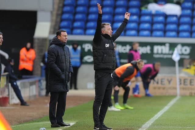 New Posh boss Darren Ferguson appeals for a decision in the game against Plymouth. Photo: David Lowndes.