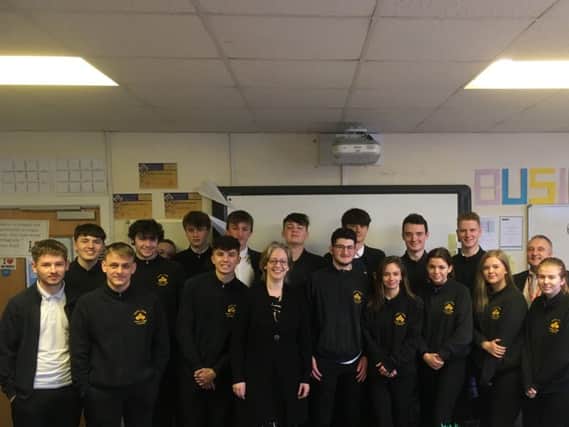 Helen with the students