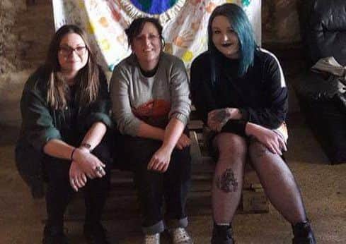 Guest poet Mari Ferguson, Hazel Perry and local poet Charley Genever