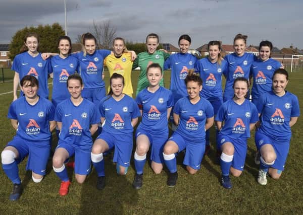 The victorious Peterborough United Ladies team.