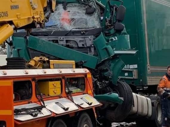 Recovery at the scene of the crash. Photo: Highways England