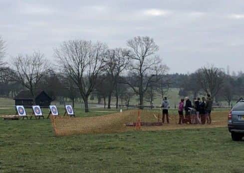 Archery at the Norfolk Fortnite Live as seen from the queue (Photo: SWNS)