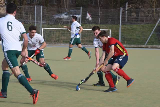 Action from City of Peterborough's 1-0 defeat at home to Canterbury (white) in the National League East Conference. Photo: David Lwndes.