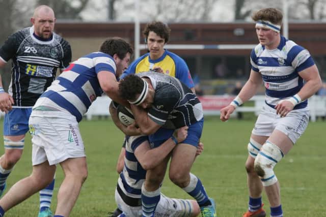 Aki Lea on the charge for the Lions against Tynedale. Picture: Mick Sutterby