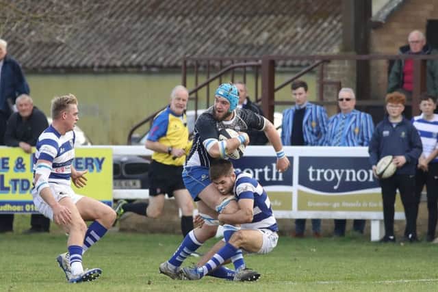 Tom Lewis on the charge for the Lions. Picture: Mick Sutterby