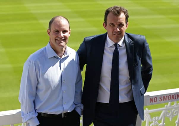 Tom Harrison (right) with Andrew Strauss.
