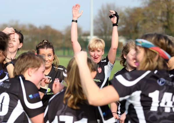 Bourne Deeping Ladies 2nds celebrate their East League title success. Photo: Kate Louise McShane.