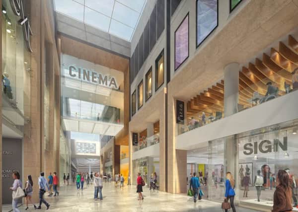 This image shows how the cinema planned for the Queensgate shopping centre might appear.