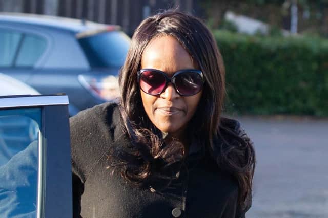 MP Fiona Onsanya arriving home after leaving prison. 
Picture by Terry Harris