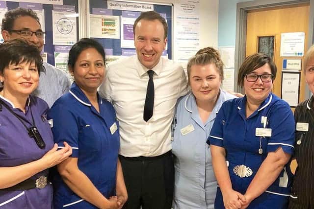 Matt Hancock during his visit to Peterborough City Hospital. Photo: North West Anglia NHS Foundation Trust