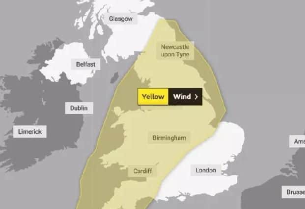 The Met Office has issued a yellow weather warning for Peterborough